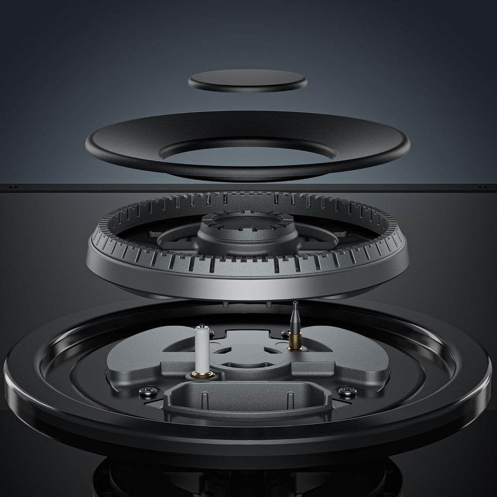 Empava 24 in. Gas Stove Cooktop with 4 Sealed Burners-Heavy Duty Continuous Grates-NG/LPG Convertible-Black Tempered Glass Surface, 24 Inch