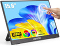 Portable Monitor Touchscreen 15.6', 1920x1080 60Hz FHD IPS HDR 10-Point Touch Screen Monitor with Built-in Stand & Speaker, HDMI USB C VESA External Travel Monitors for Laptop, PC, Mac, Phone