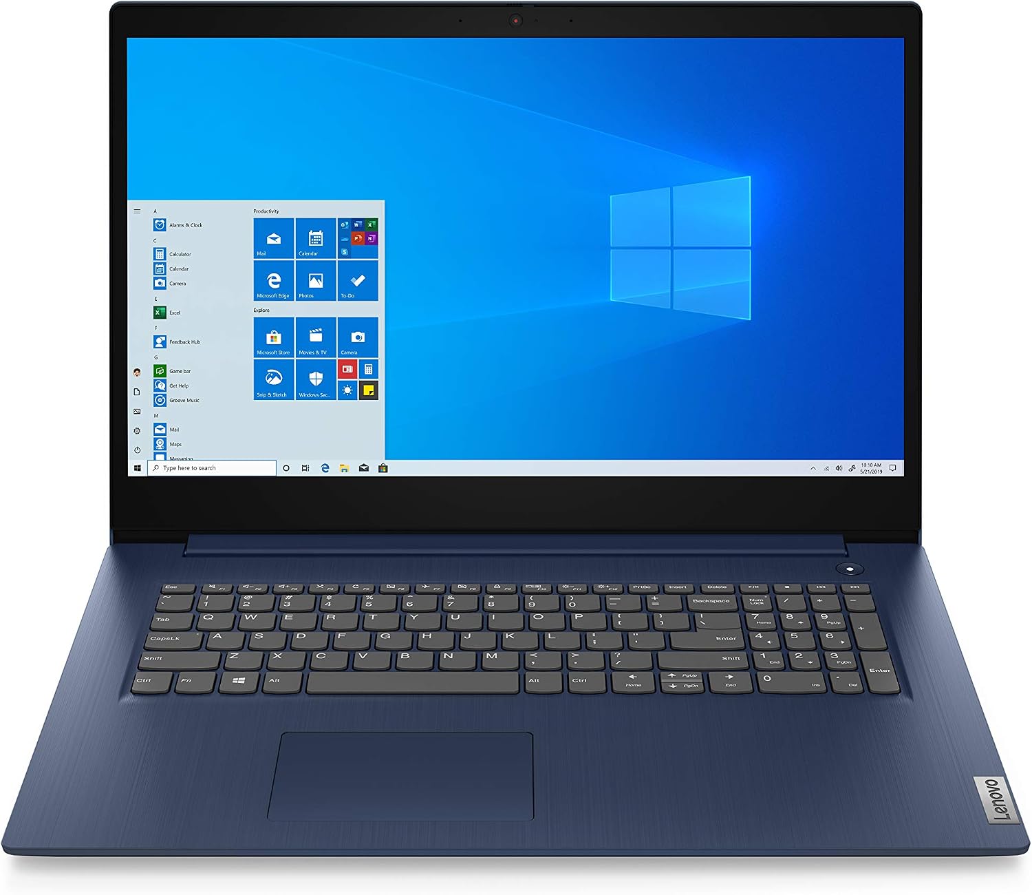 Lenovo IdeaPad 3 17.3' HD+ LED Backlit Display Laptop, Intel Core i5-1035G1 Processor, 8GB RAM, 256GB SSD, HDMI, WiFi, Bluetooth, Webcam, Windows 10, Abyss Blue, W/IFT Accessories