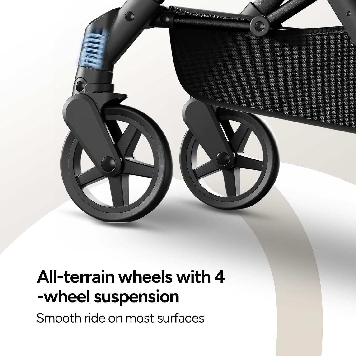Mompush Lithe V2 Lightweight Travel Stroller, Compact Foldable Baby Stroller with Travel Bag, One-Hand Fold Stroller, Snack Tray, Mechanical Recline Seat, Airplane-Ready, UPF 50+ Canopy & Rain Cover