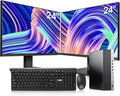 HP Elitedesk 800 G3 SFF PC Bundle - Dual 24'' KOORUI Monitors, Intel i7-6700,16GB DDR4,512GB NVMe SSD + 2TB HDD,AX200 Wi-Fi 6,Wireless Keyboard, Mouse,Windows 10 Pro 64-bit (Renewed), Black/Silver