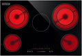 Empava 30 inch Electric Cooktop,Built in Radiant Ceramic Stove,5 Burners Including Dual Element and Warm Zone, 7200W, 220-240V Hard Wire, No Plug, ETL Certified