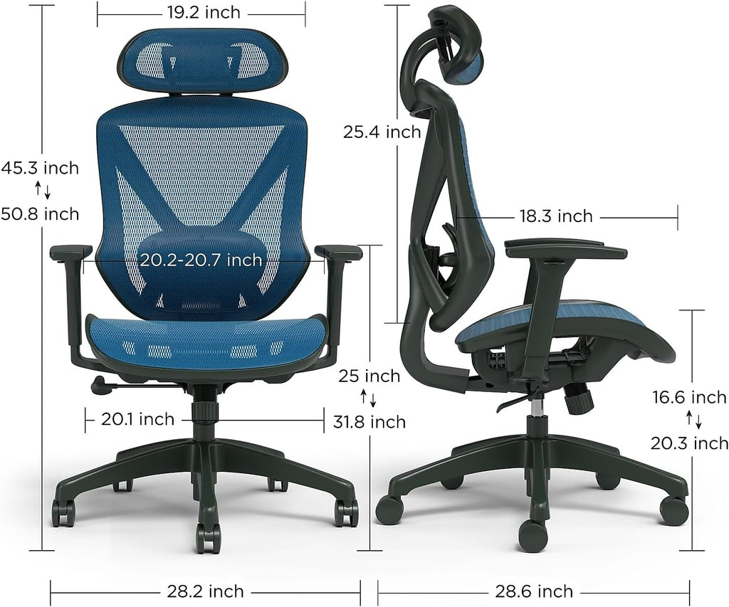 STAPLES Ergonomic Task Chair, Mesh, Ergonomic, Lumbar Support, Blue