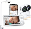 Dr.Care 5' Smart WiFi Baby Monitor with 2 Cameras & 1 Clip Mount - 1080P Split Screen & 2K Camera，Privacy Mode, Multi-User, 5000mAh Removable Battery, RGB Night Light, Cry & Motion Alerts