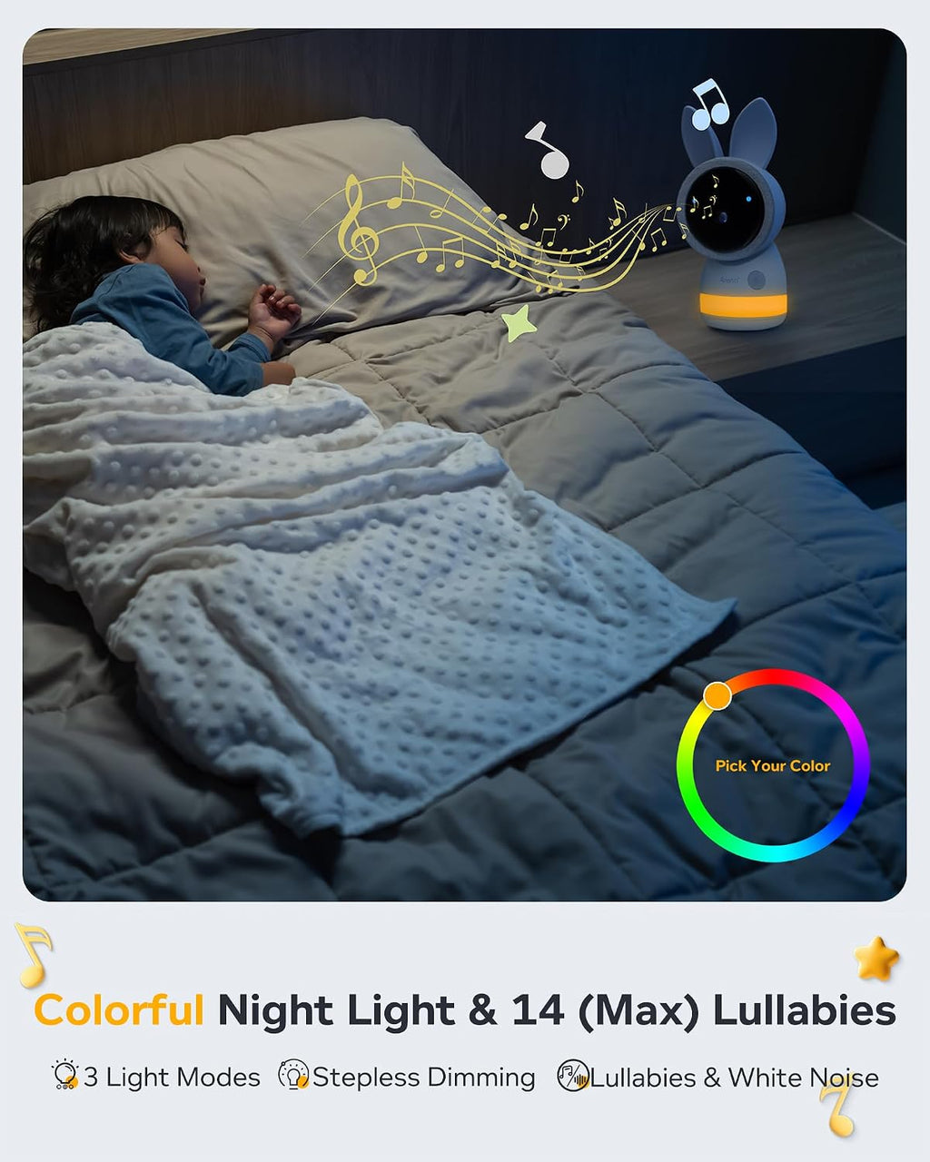 ARENTI 4MP Baby Monitor with 2 Cameras, 5' Screen Video Baby Monitor, Dual-Band 2.4G/5G WiFi with App, Split-Screen View, Auto Tracking, Cry&Motion Detection, Temp&Humidity, Night Vision, 2-Way Talk