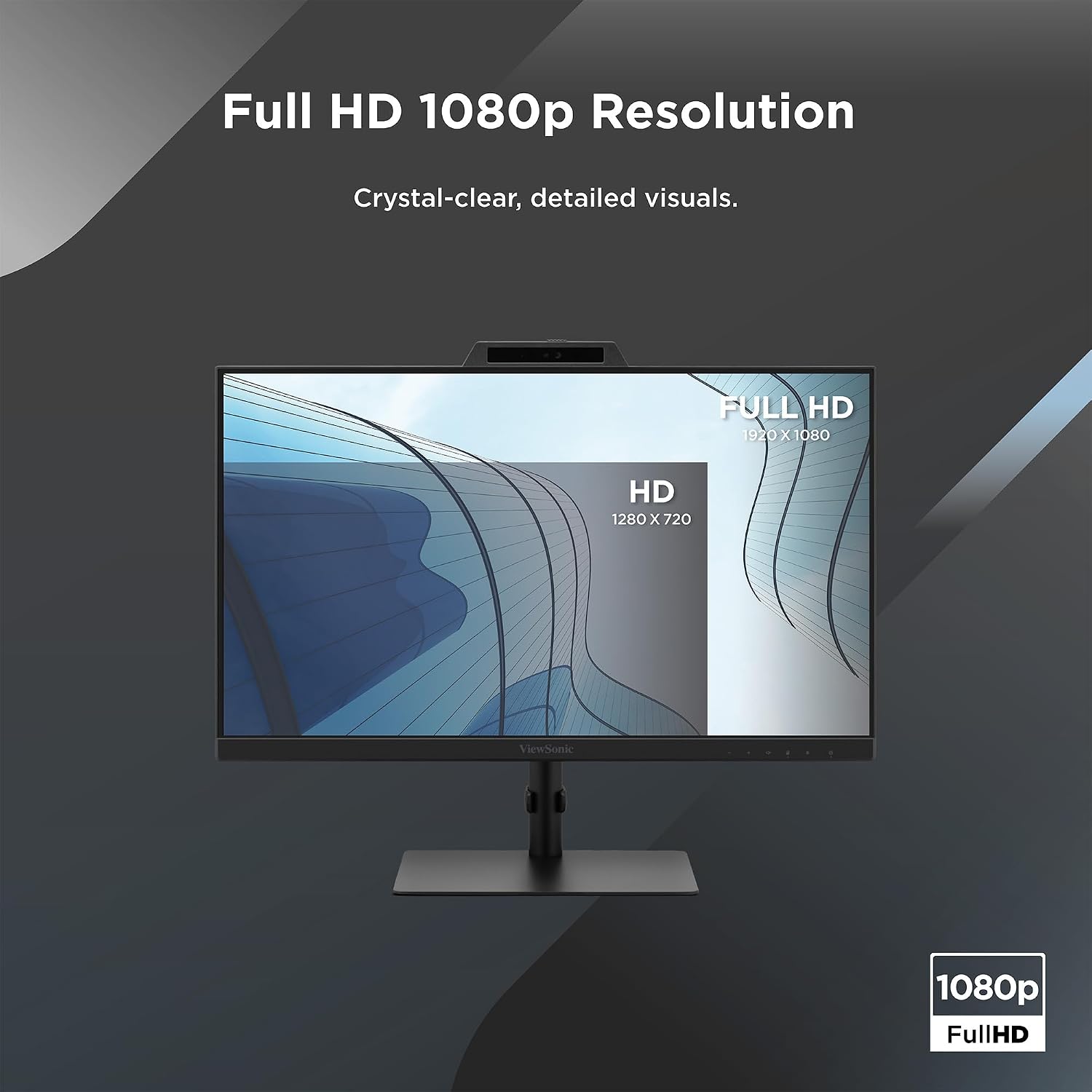 ViewSonic VG2441V 24 Inch 1080p Monitor, IPS Display with Windows Hello, Built-in Microphone, and IR 5MP Webcam for Smooth Video Conferencing, Advanced Ergonomics, USB-C, HDMI, and DisplayPort Inputs