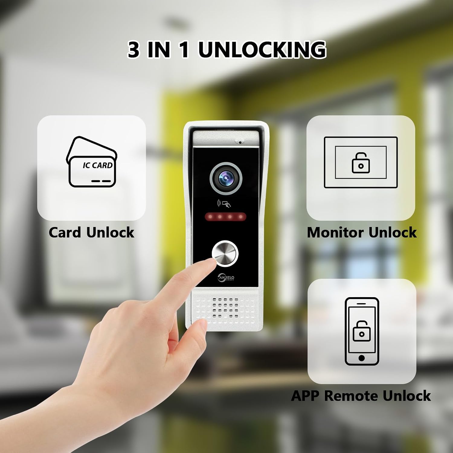 Wired Video Doorbell Apartment Intercom System with 1080P HD Camera,2PC 10 Inch Touch Screen Monitor,3 in 1 Unlock,Motion Detect,TUYA WiFi Smart Home Video Intercom Door Phone Kits for Villa Home