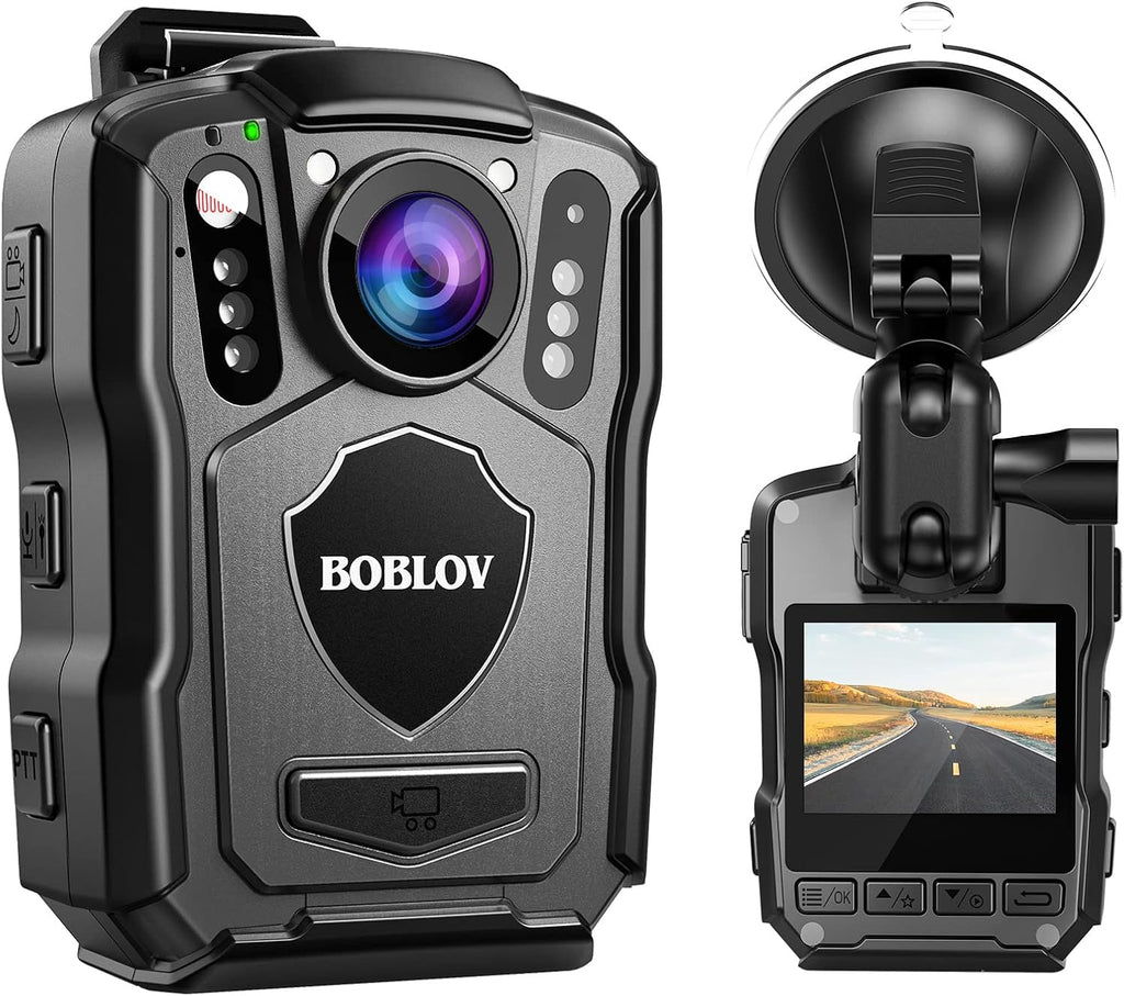BOBLOV M5 2K 256G Police Body Camera, GPS Enabled &1440P Body Mounted Cam, Body Cam Built-in 4200MAH Battery,15Hours Record, IP67 Water Resistant, for Law Enforcement, with Car Suction Mount