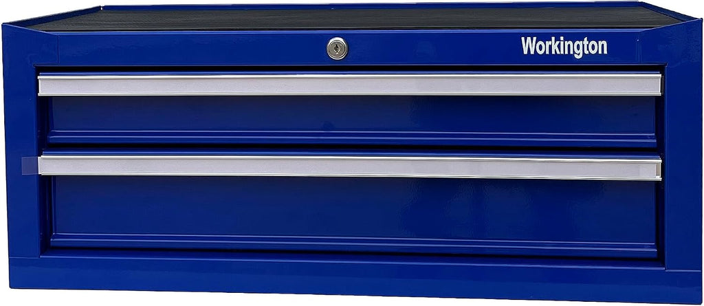 Workington Industrial 2 Drawers Portable Metal Intermediate Box, 26' Middle Tool Chest Cabinet with Ball Bearing Drawer Slides, Steel Tool Storage Box Organizer 4008 Blue