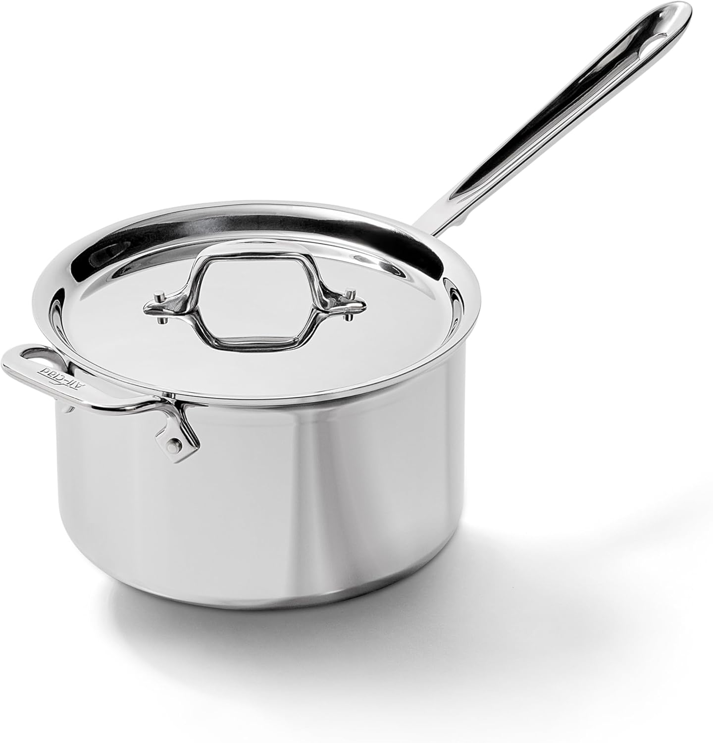 All-Clad D3 Stainless Steel 4 Quart Sauce Pan Covered- Made in the USA- The Original Bonded Professional Cookware- Oven Safe & Induction Compatible