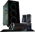 Periphio Terra Gaming PC, AMD Ryzen 5 5600GT up to 4.6GHz with Radeon Vega 7 Graphics, 16GB RAM, 1TBNVMe SSD, WiFi, Windows 11 Desktop Computer, Black, 1080p PC Gaming - RGB Gamer Bundle, No Monitor