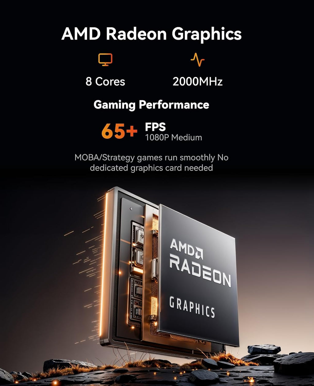 ACEMAGICIAN Kron Mini K1 Mini PC, Ryzen 7 7735HS, 24GB LPDDR5 1TB SSD Mini Computers, Small Light Gaming PC 4K@60Hz Triple Display, Mini Desktop WiFi6 | Bluetooth 5.2 | Dual Channel | Auto Power On