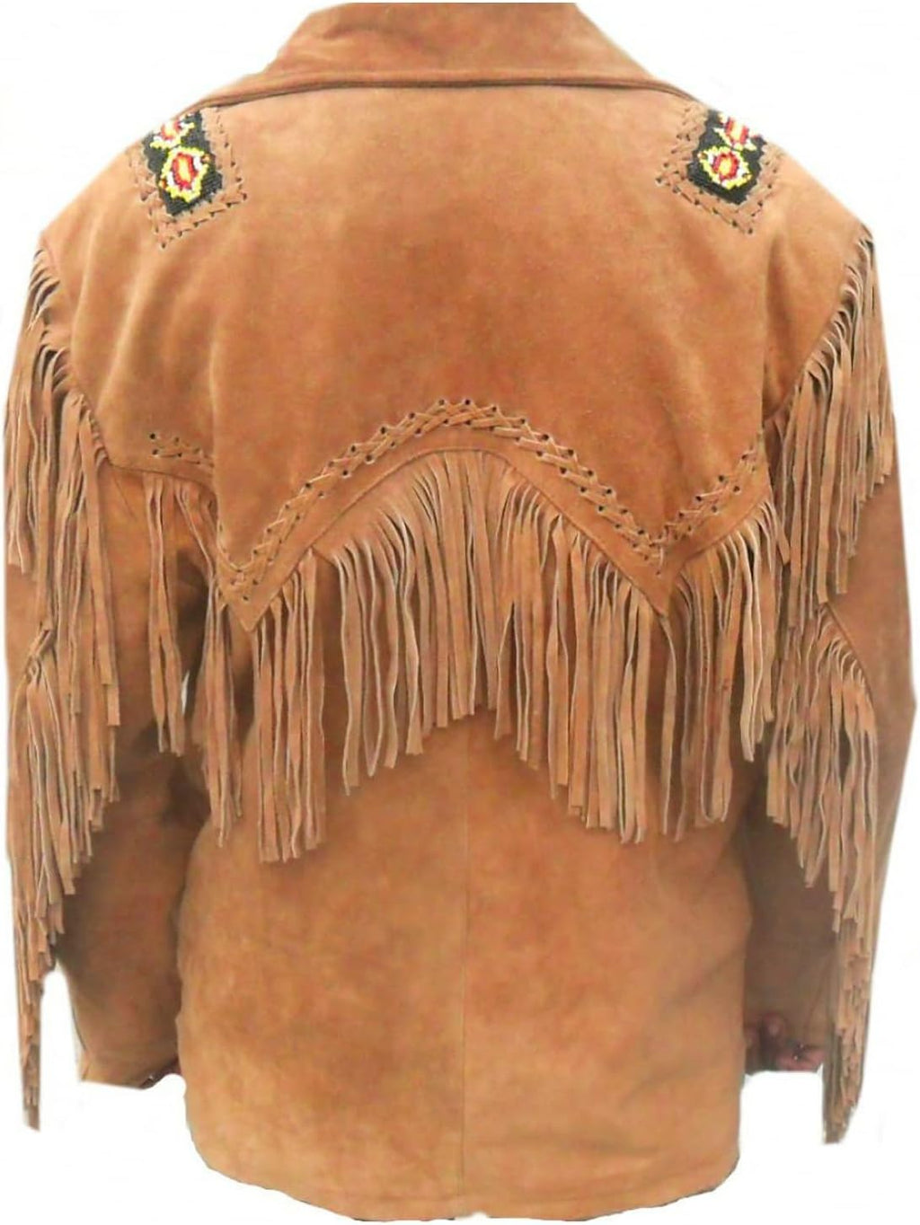 Men's Traditional Western Fringe Jacket | Brown Suede Leather Jacket | Native American Cowboy Style Coat