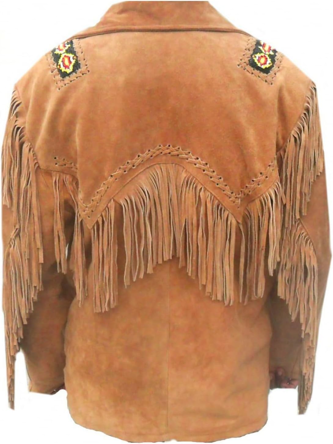 Men's Traditional Western Fringe Jacket | Brown Suede Leather Jacket | Native American Cowboy Style Coat