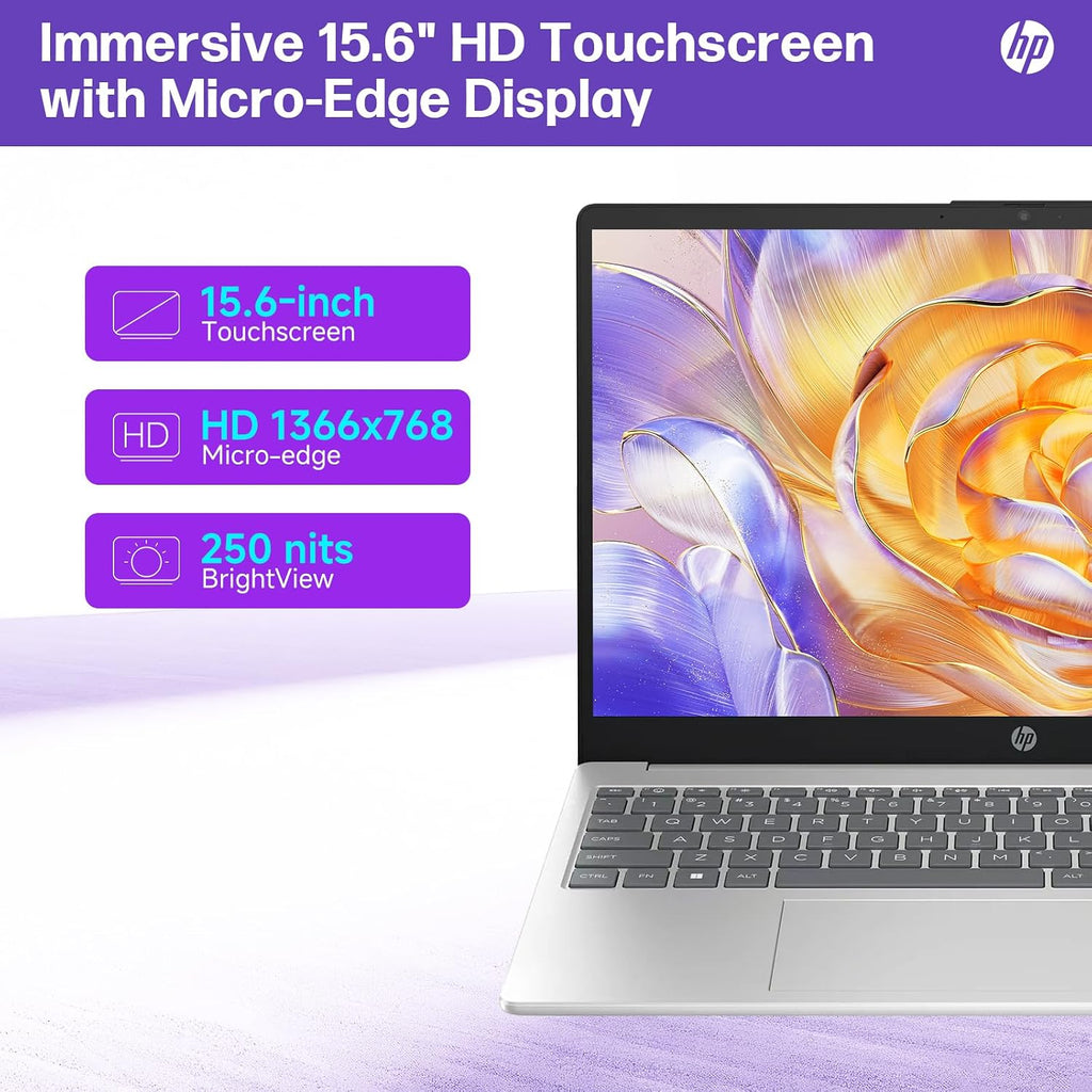 HP 2025 New 15.6' Touchscreen Laptop for Business & Student, 13th Gen Intel i3-1315U up to 4.5 GHz, 16 GB RAM, 512 GB SSD, Intel UHD Graphics, Copilot AI, Wi-Fi 6, Long Battery Life, Windows 11 Pro