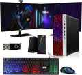 TechMagnet HP G3 Gaming Desktop PC,Core i7 6th Gen,AMD RX 550 Graphic,16GB RAM,240GB SSD|2TB HDD,New Dual MTG 24-inch Monitor,RGB Keyboard Mouse,Speaker,Webcam,WiFi,Windows 11(Renewed)