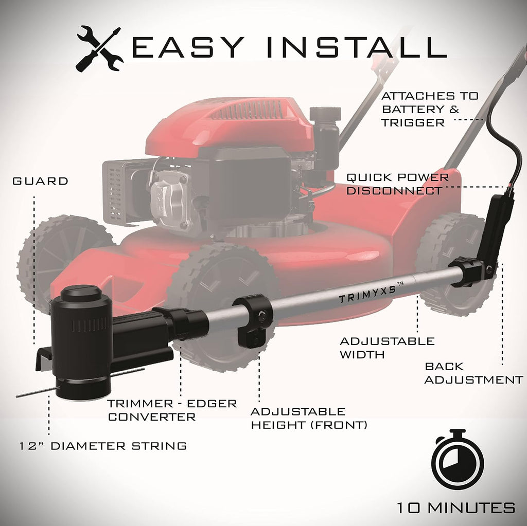 Trimyxs Weed Wacker Battery Operated, String Trimmer and Edger Combo, Lawn Mower Attachment, Cordless Weed Trimmer, A 20V 4.0Ah Li-ion Battery and Charger are Included
