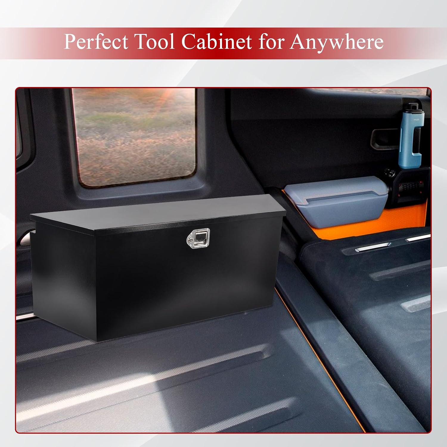 49'' Inch Steel Trailer Tongue Truck Bed Tool Box Heavy Duty For Trailers, RV, ATV, Pickup Trucks, Flatbeds - 49 x 15 x 18.5 Inch Black