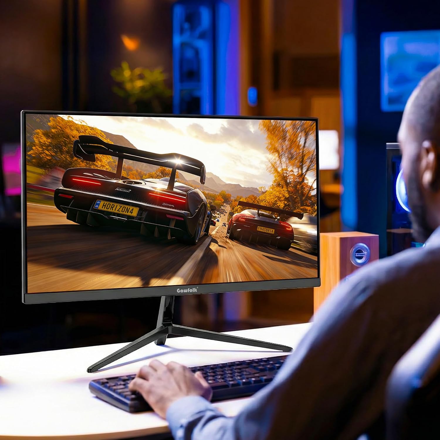Gawfolk 27 Inch Gaming Monitor IPS 260Hz, QHD 2560 * 1440p PC Monitors, Computer Screen for Home & Office, Support HDMI & DP, Wall Mount Compatible 75 * 75mm, Black