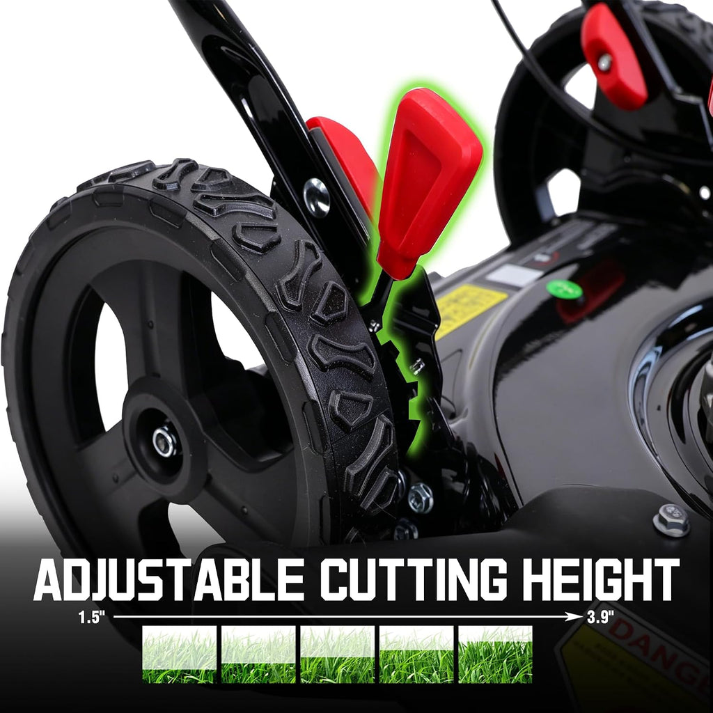 PowerSmart 18-Inch Gas Push Lawn Mower with 144cc 4-Cycle OHV Engine, 2-in-1 with Mulch and Side-Discharge, 5-Position Adjustable Cutting Height (DB8618C)