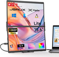 JSAUX FlipGo Lite 15.6' Portable Dual Stacked Monitor, 1080P FHD IPS Laptop Screen Extender One Cable for Triple Monitor Setup (For Windows&Linux) with Magnetic Design, Built-in Hub,No Driver Required