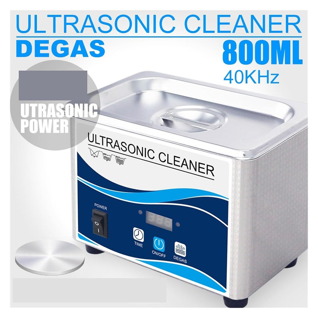 Ultrasonic Cleaners, 800ml 80W Ultrasonic Cleaner Stainless Steel Washing Bath Machine Glasses Jewelry Watch Denture Mini Ultrasound Wave Cleaning Tank