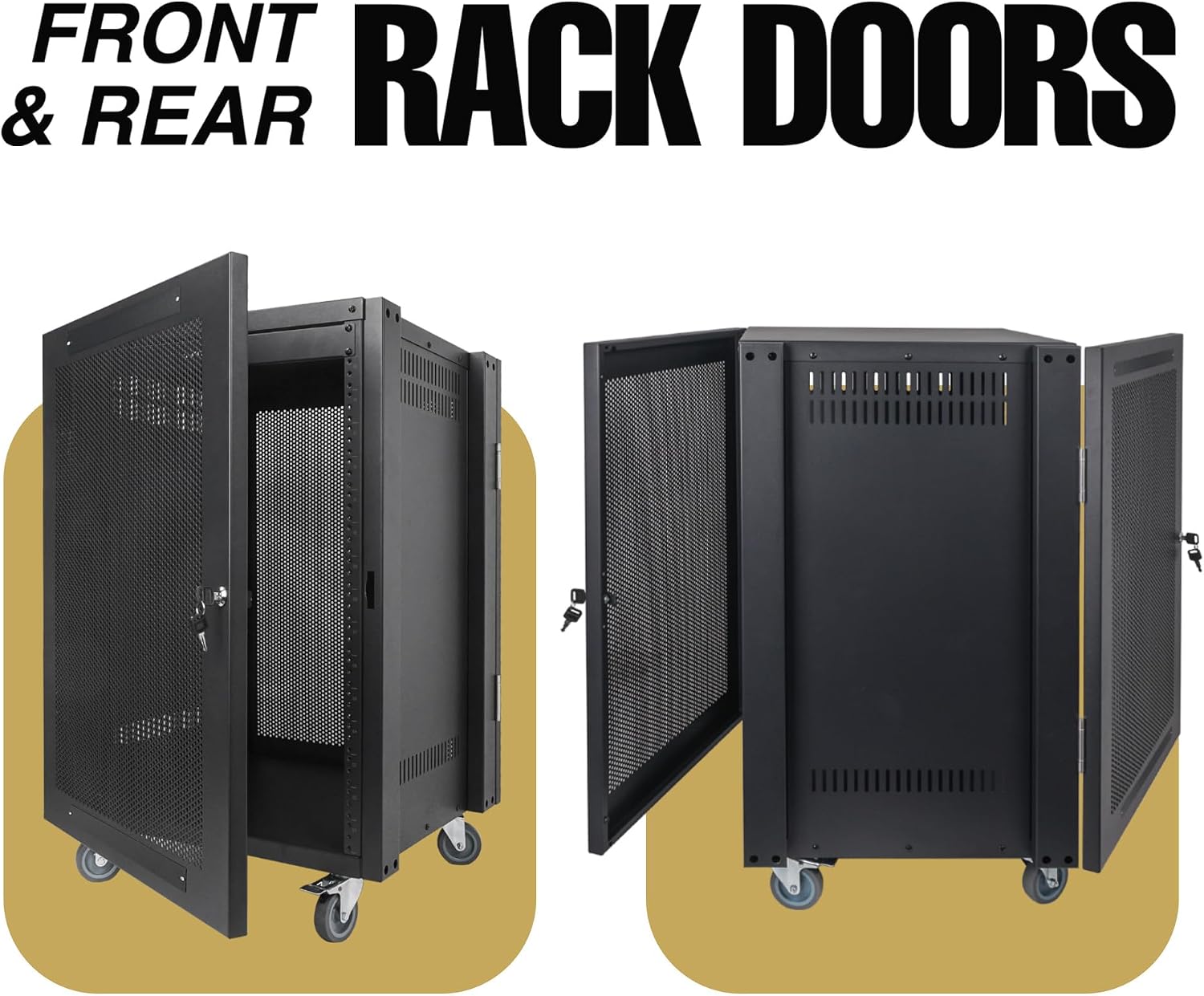Sound Town Server Rack Doors, for STRK-M16U Server Rack (STRK-DS16U)