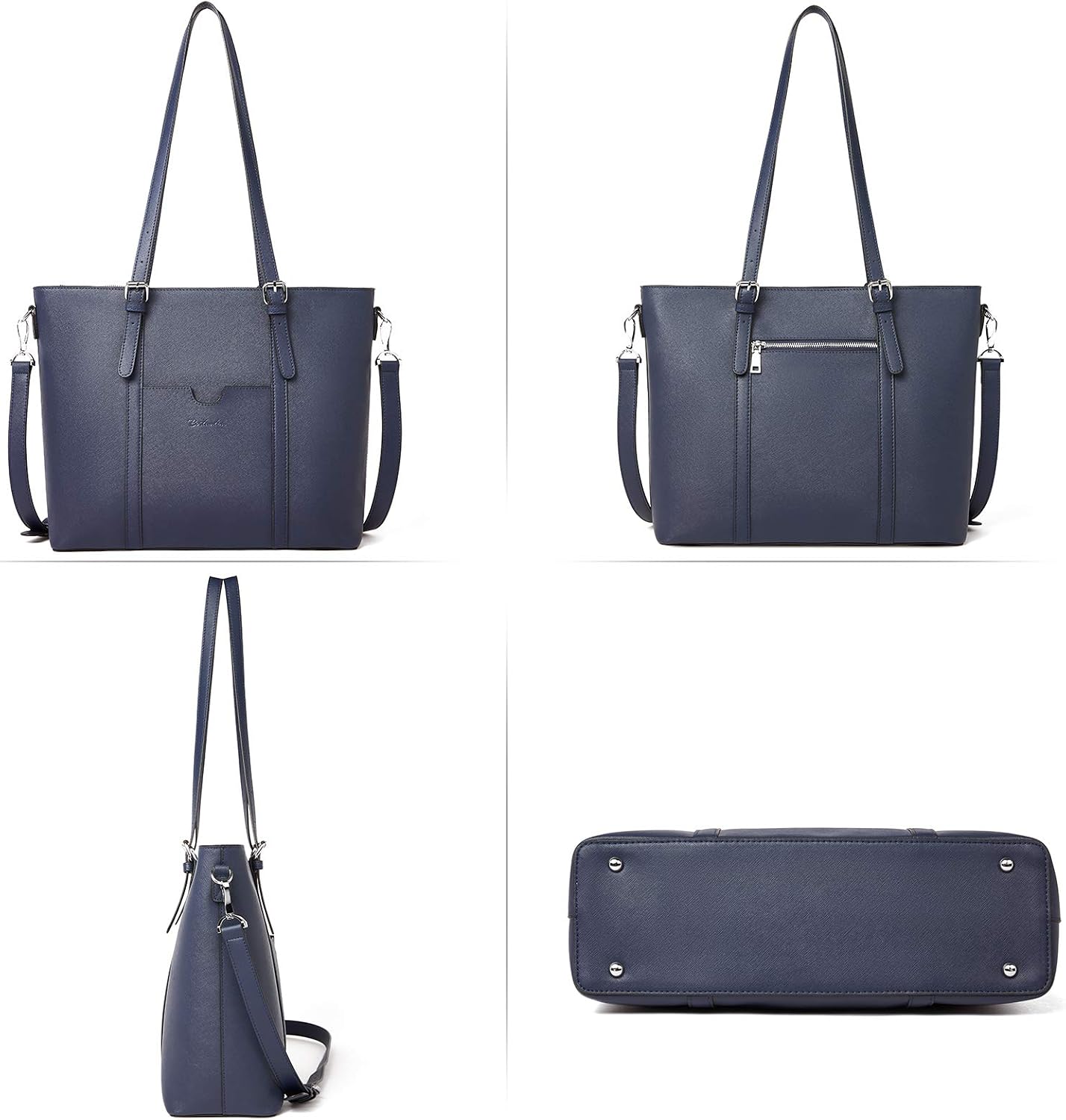 BOSTANTEN Leather Laptop Bag Work Tote for Women Shoulder Handbag Briefcase 15.6 inch Satchel Computer Bag
