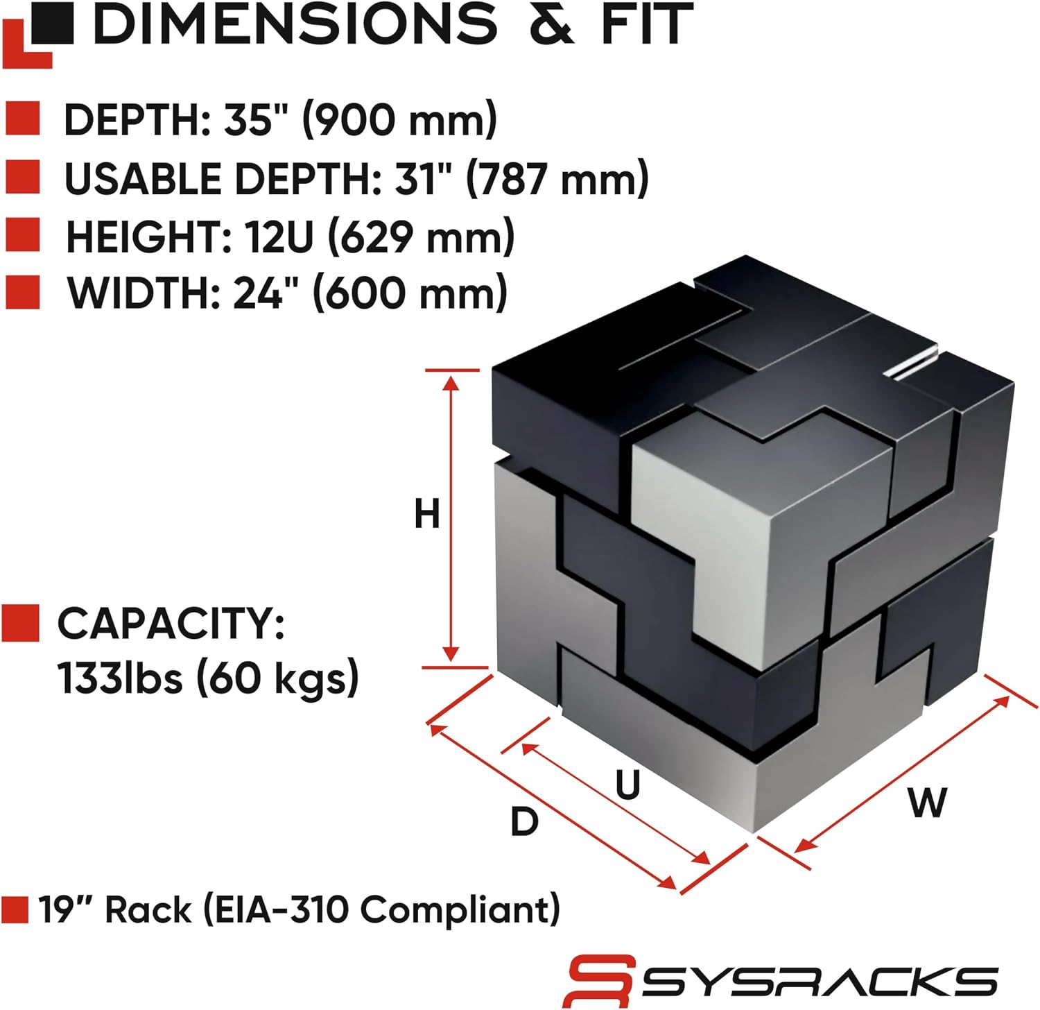 12U Server Rack Cabinet 35' Deep, Deployment-Ready Network Rack Enclosure with PDU, Fan & Shelf, Rolling IT Cabinet for Installers, AV Systems & Infrastructure