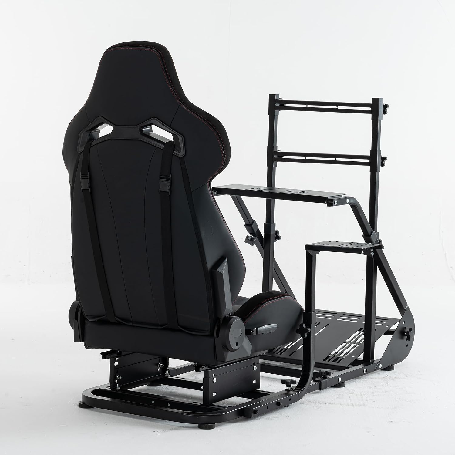 Runboll Racing Simulator Cockpit with Monitor Mount Fits for Logitech G923/G29/G920, Fanatec, Thrustmaster, and PXN, Adjustable Driving Simulators Without Handbrake, Pedals, Shift and Monitor