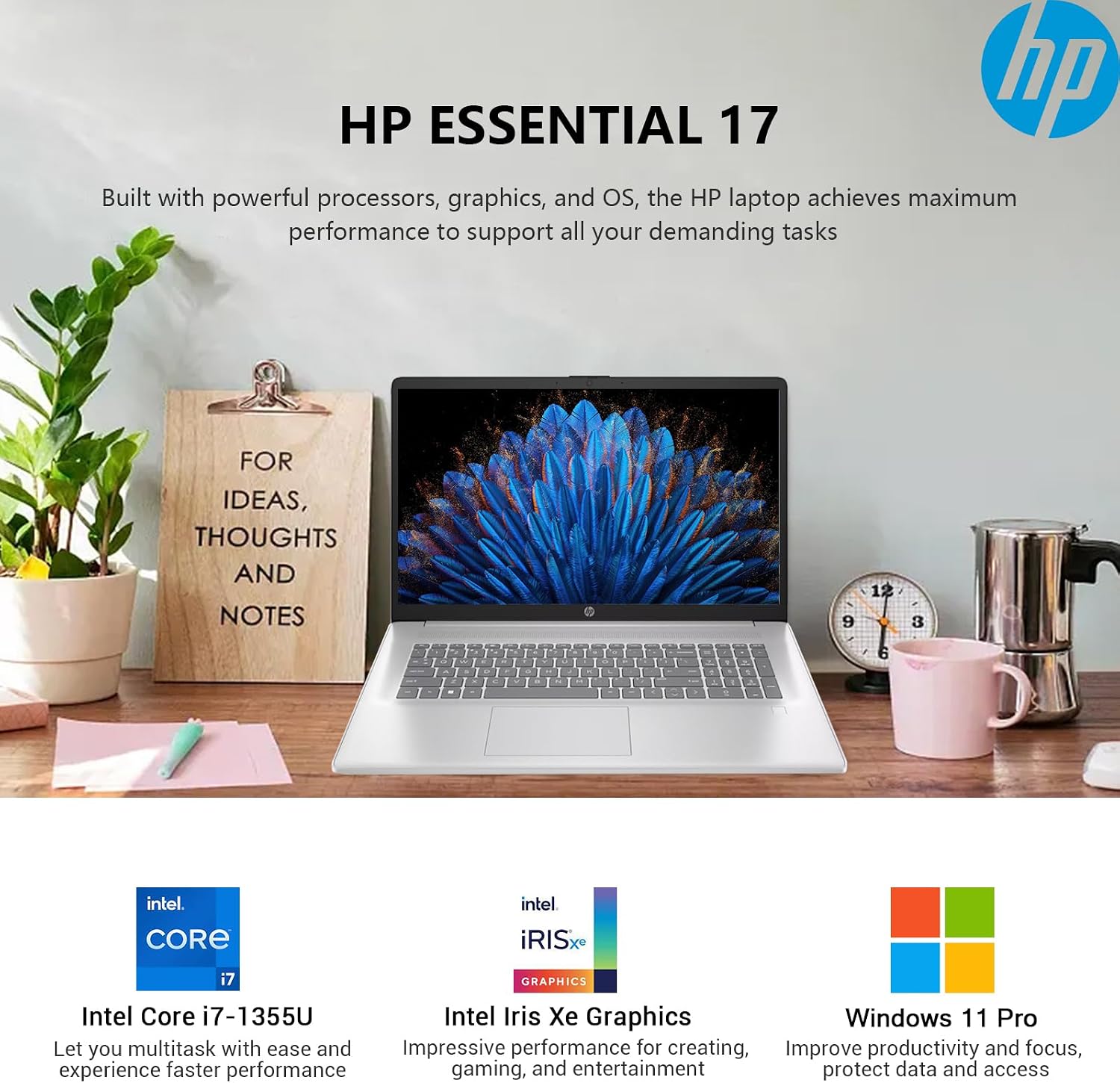 HP 17 Inch Laptop Touchscreen Computer, 17.3 HD+ Touch Screen Business Laptop PC, Intel 10-Core i7, Windows 11 Pro, Backlit Keyboard | Number Pad | Fingerprint | Wi-Fi 6 | 64GB RAM 2TB SSD | Sliver