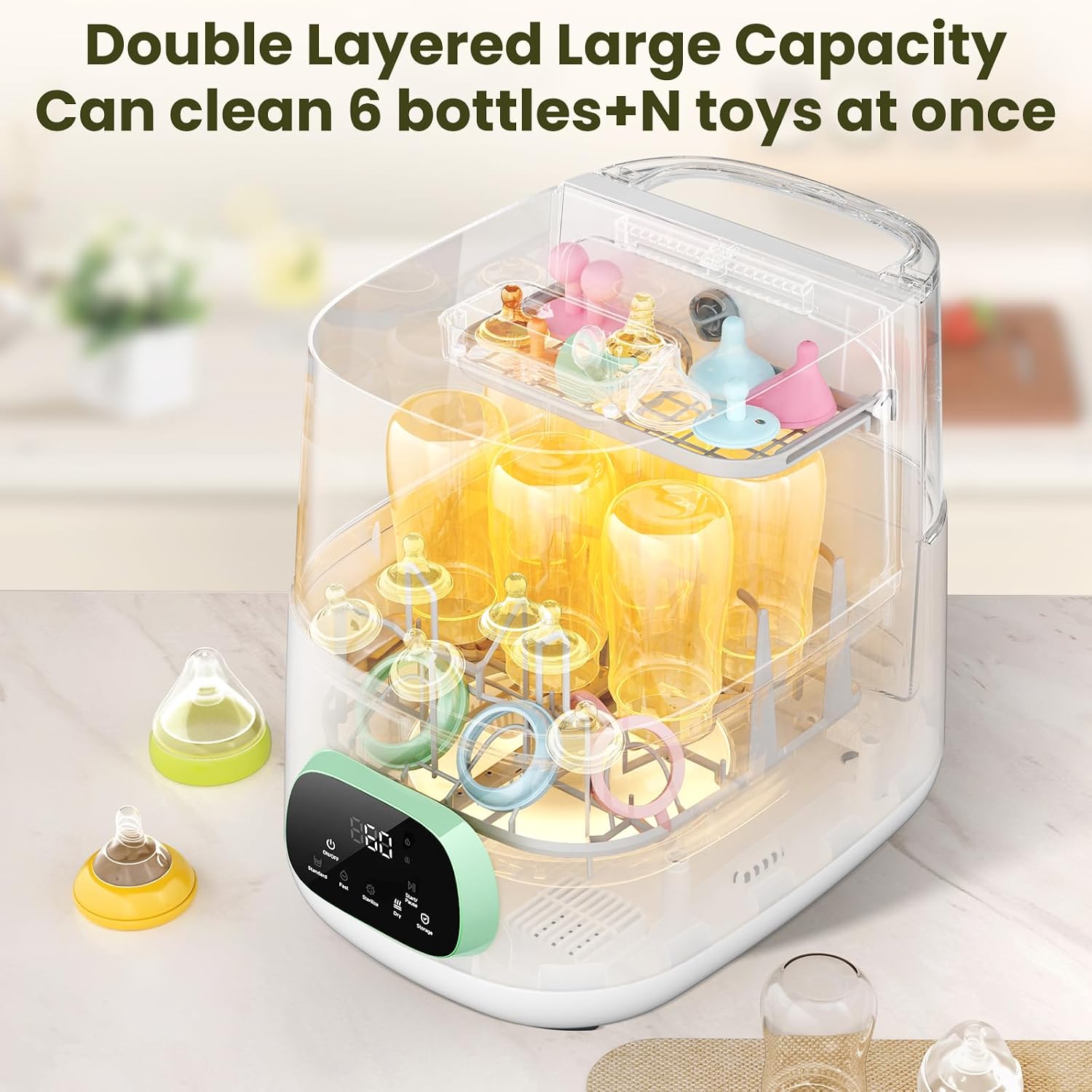Upgraded Bottle Washer Pro, All-in-One Baby Bottle Washer and Sterilizer & Dryer, Cleaning Machine for Bottles, Pump Parts & Baby Essentials, Replaces Hand Washing, Mothers Day Gifts for Women