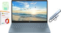 HP 15.6' Business Laptop with 1-Year Microsoft Office 365 with Copliot AI, Quad-Cores Intel Processor, Windows 11, PLUSERA Earphones & 8-in-1 Hub Included, Moonlight Blue (Moonlight Blue, 8GB RAM)