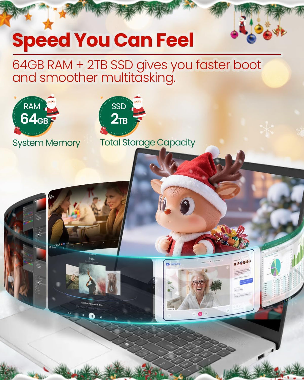 HP 17.3-inch Flagship Touchscreen Laptop - Win 11 Pro • AI-Powered Copilot • AMD R5-7530U(up to 4.5GHz) • 17.3' HD+ BrightView Display • Wi-Fi 6, w/Redragon Accessories (64G RAM, 2TB SSD)