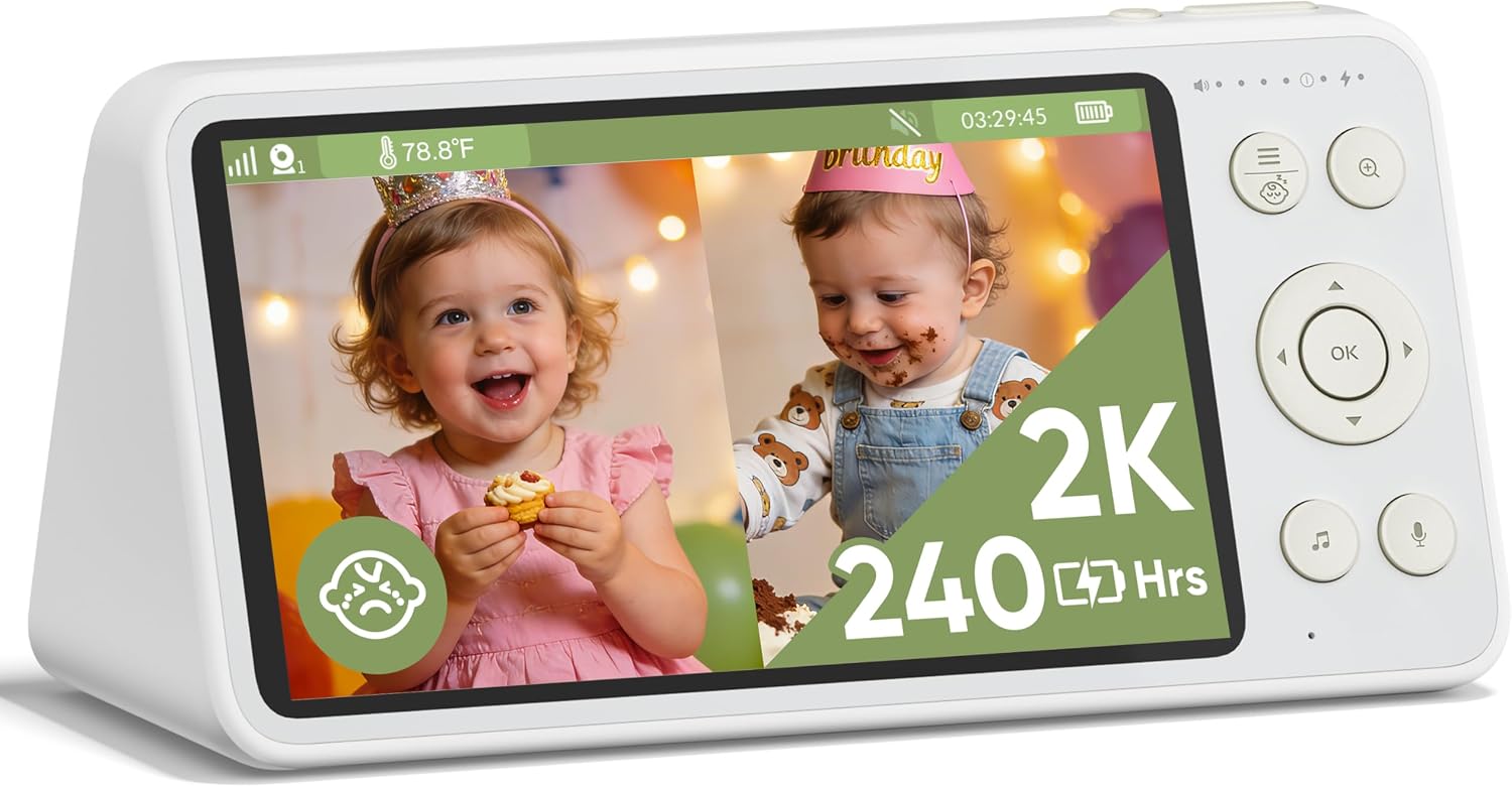 bonoch 5.5' 2K Baby Monitor Parent Unit, Replacement Monitor for BBM14/ BBM16 Only, Type C Port, Camera not Included, Incompatible with Mobile Phones