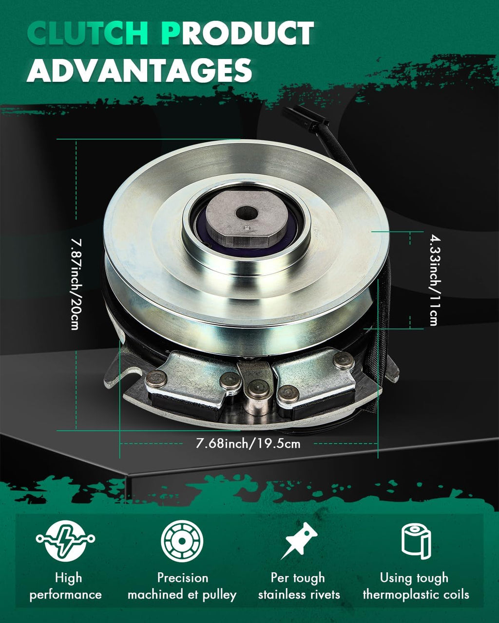 SCITOO PTO Clutch Fit for Dixon: 104515 539104515, for STENS: 255-827, for Warner: 5218-305 5218-221 Electric Lawn Mower