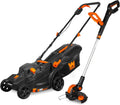 WEN 20V Max Cordless 15-Inch Lawn Mower and String Trimmer Combo Kit with 5Ah Battery and Charger (20VK2MLB)