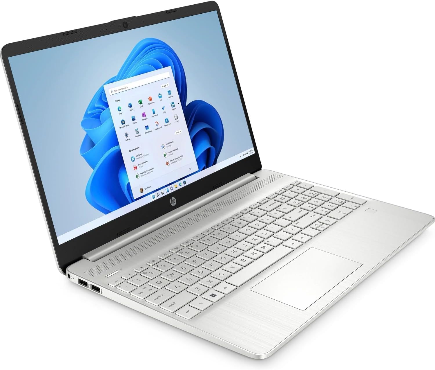 HP 2023 15'' HD IPS Laptop, Windows 11, Intel 4-Core Processor Up to 2.60GHz, 8GB SA RAM, 128GB SSD, HDMI, Super-Fast 6th Gen WiFi, Dale Silver (Renewed)