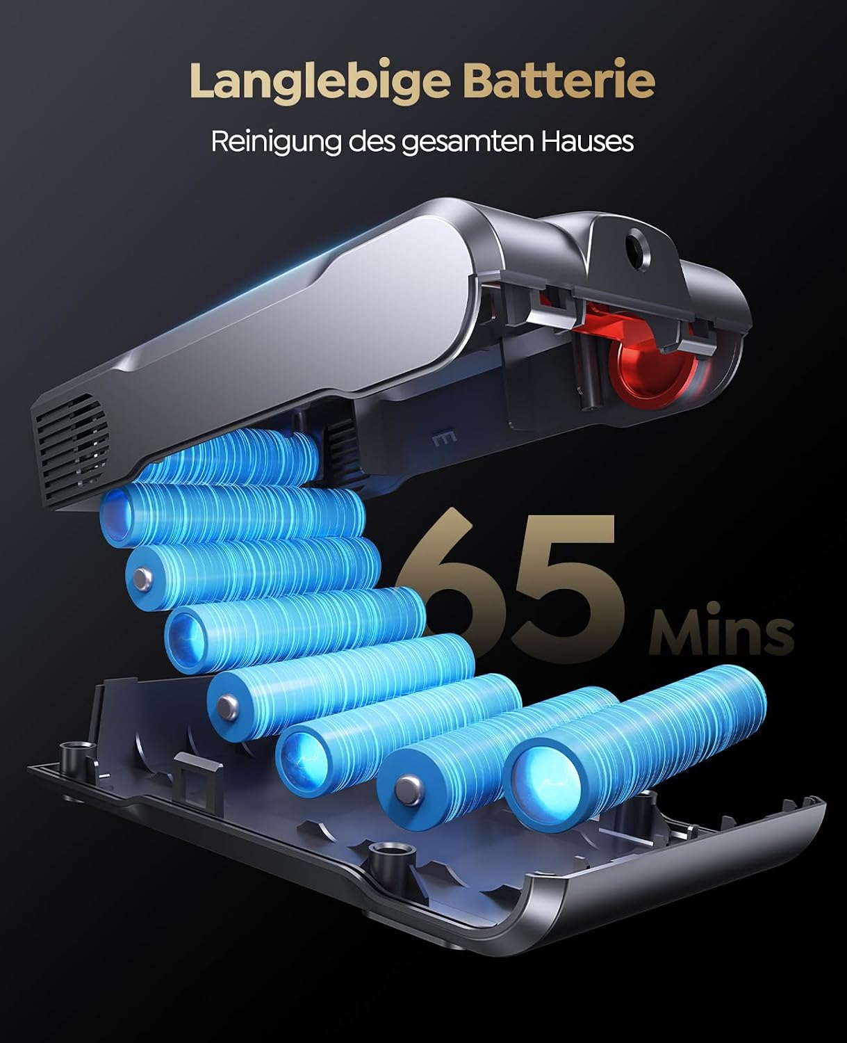 Cordless Vacuum Cleaner, 600W/50KPA/65Mins(ECO Mode) Vacuum Cleaners for Home, Self-Standing Stick Vacuum with Wall Mount Charging and Auto Mode, Handheld Vacuum for Pet Hair/Carpet/Floor