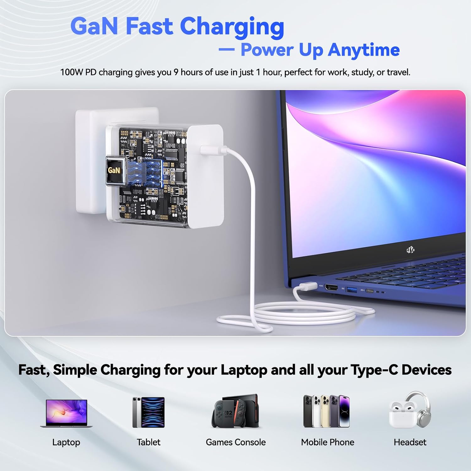 NIMO 2025 Gaming-Laptop, 17 Inch AMD Ryzen 7 7735HS (8C/16T, Beats i7-12650H) 16GB DDR5 RAM 512GB SSD Business Computer with Radeon 680M, 100W Type-C, WiFi-6E, 58Wh Battery, Fingerprint, Backilt KB