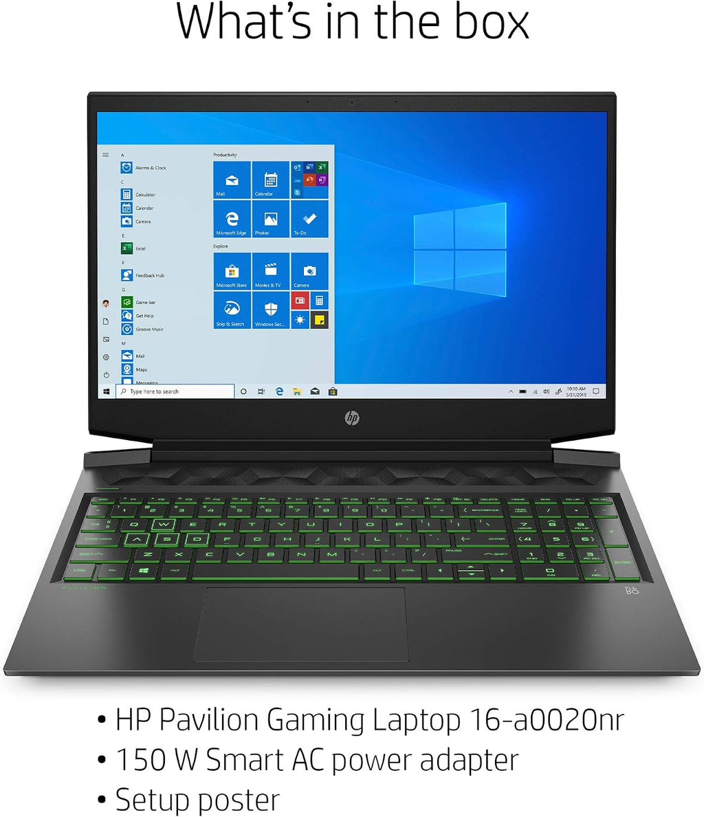 HP Pavilion Gaming 16 Laptop PC, NVIDIA GeForce GTX 1650 Ti, Intel Core i5-10300H, 8GB DDR4 RAM, 512GB PCIe NVMe SSD, 16.1' Full HD, Windows 10 Home, Backlit Keyboard (16-a0020nr, 2020 Model)