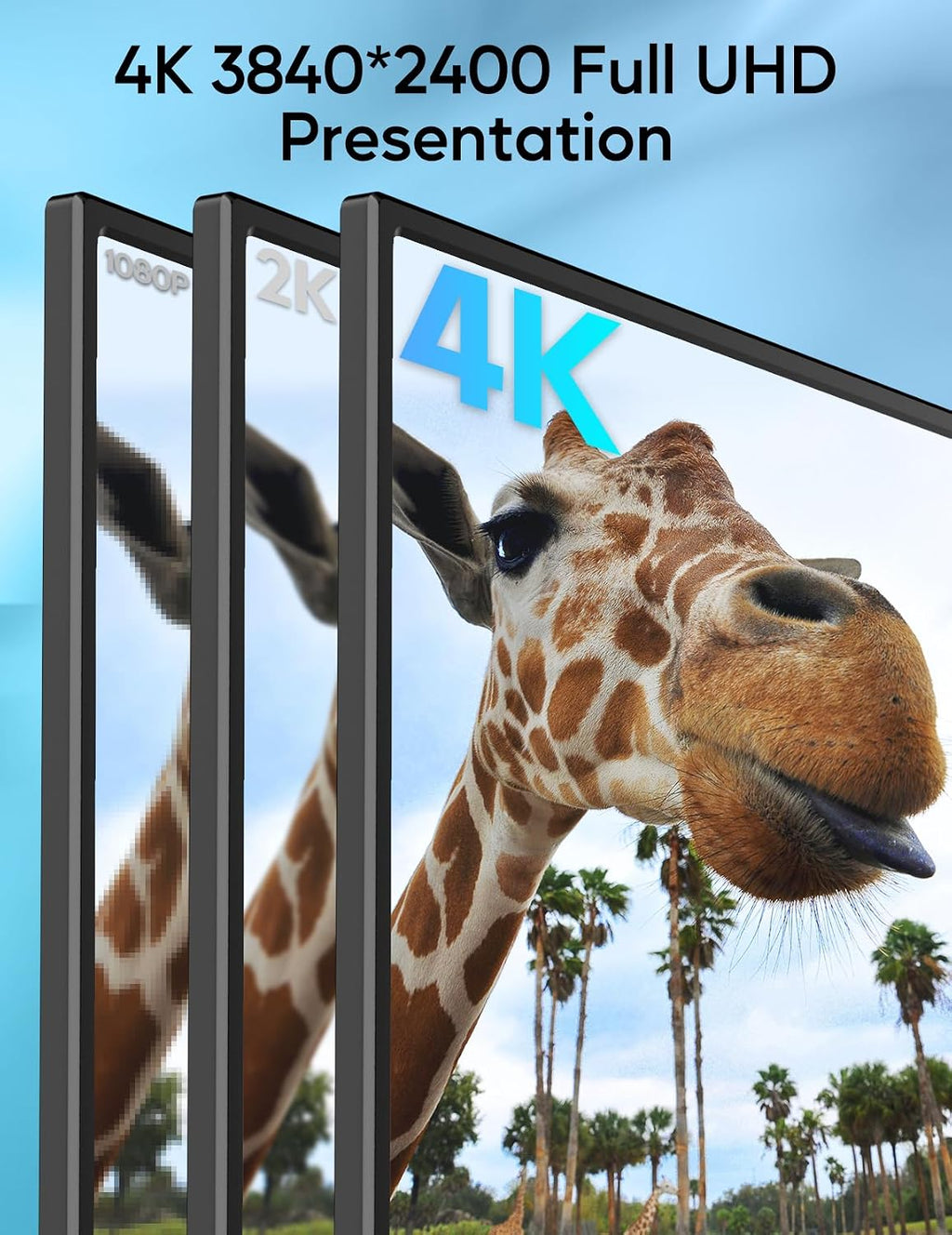 4K Portable Monitor, 13.4' 3840 * 2400 IPS Portable Monitor for Laptop, Slim Lightweight HDR Travel Screen USB-C HDMI w/Smart Cover for Laptop PS5/4 Xbox