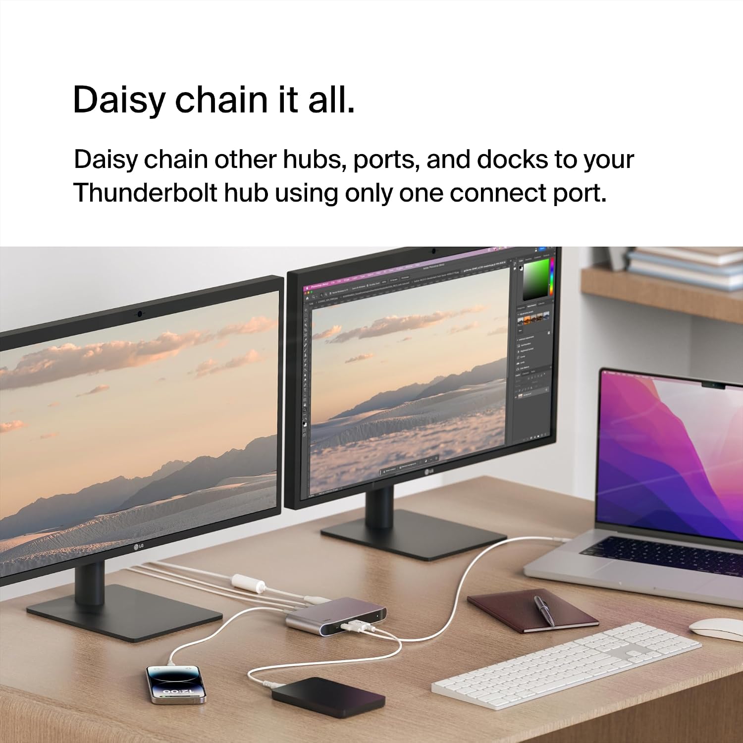 Belkin Connect Thunderbolt 4 Docking Station, 5-in-1 USB-C Multiport Core Hub w/ 96W Power Delivery for Mac, Windows, Single 8K or Dual 4K Display, Thunderbolt 4 Cable & Power Supply Included
