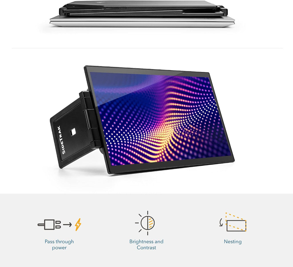 SideTrak Swivel Pro Triple 13.3' Ultra Slim Attachable Portable Monitor, FHD IPS 1080p Laptop Screens with Kickstand + Unique Patented Swivel Hinge, For Mac, PC, and Chromebook, USB-C® Port Connection