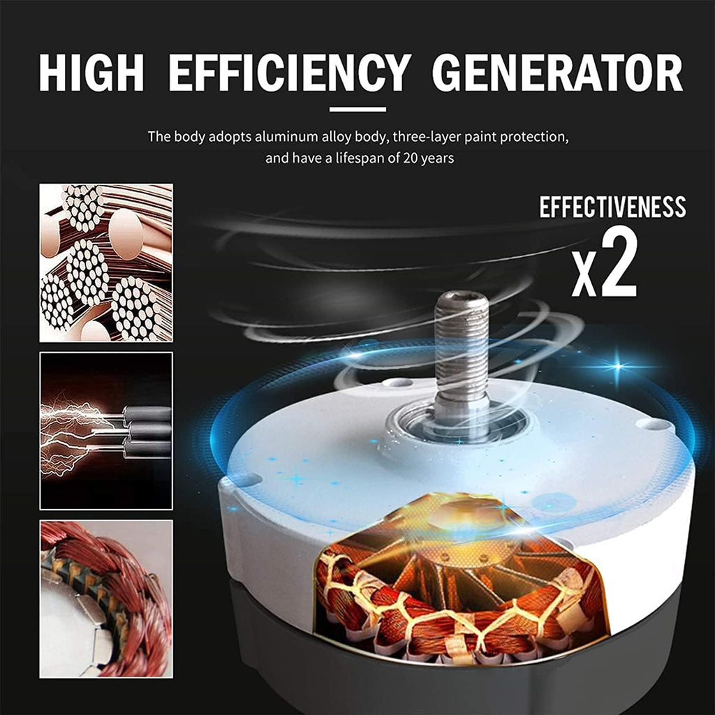 3000W Excellent Wind Generator Kit, 12V/ 24V/48V Automatic Motor Kit Windmill Energy Charge Turbines Vertical Axis for Home Camping