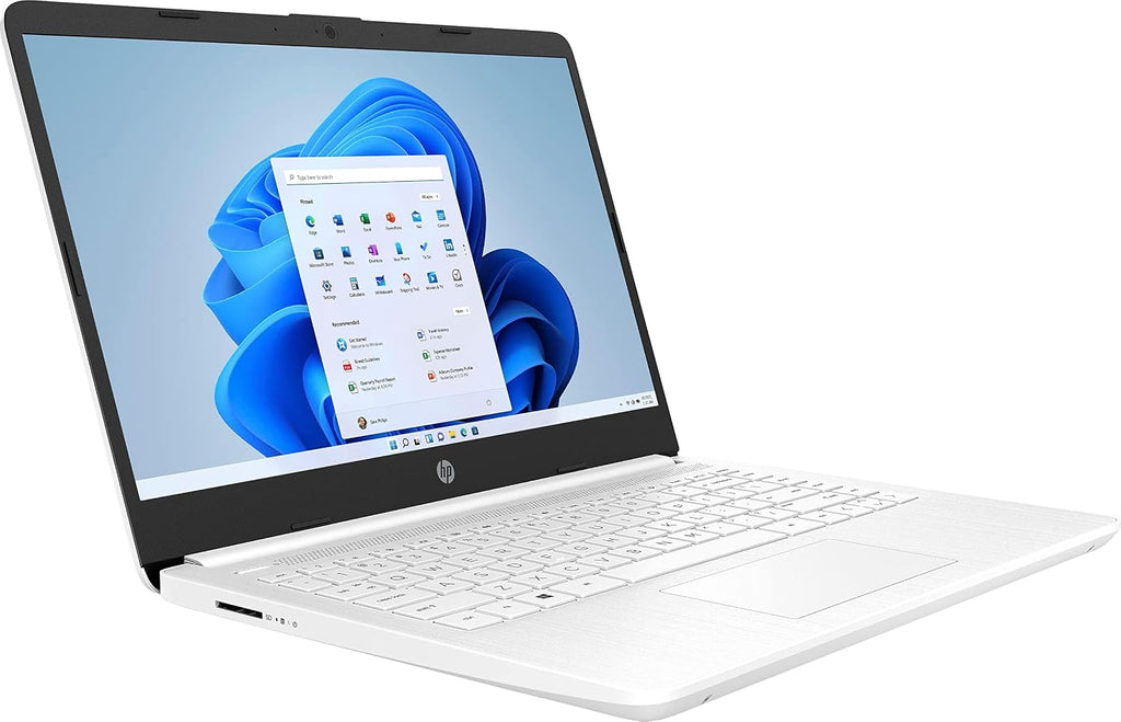 HP 14' Ultra Light Laptop for Student & Home (Intel Quad-Core N4120, 4GB RAM, 128GB (64GB + 64GB SD), 1-Year Office 365) 11-Hr Long Battery Life, IST HUB, Webcam, Win 11 Home in S Mode, Snow White