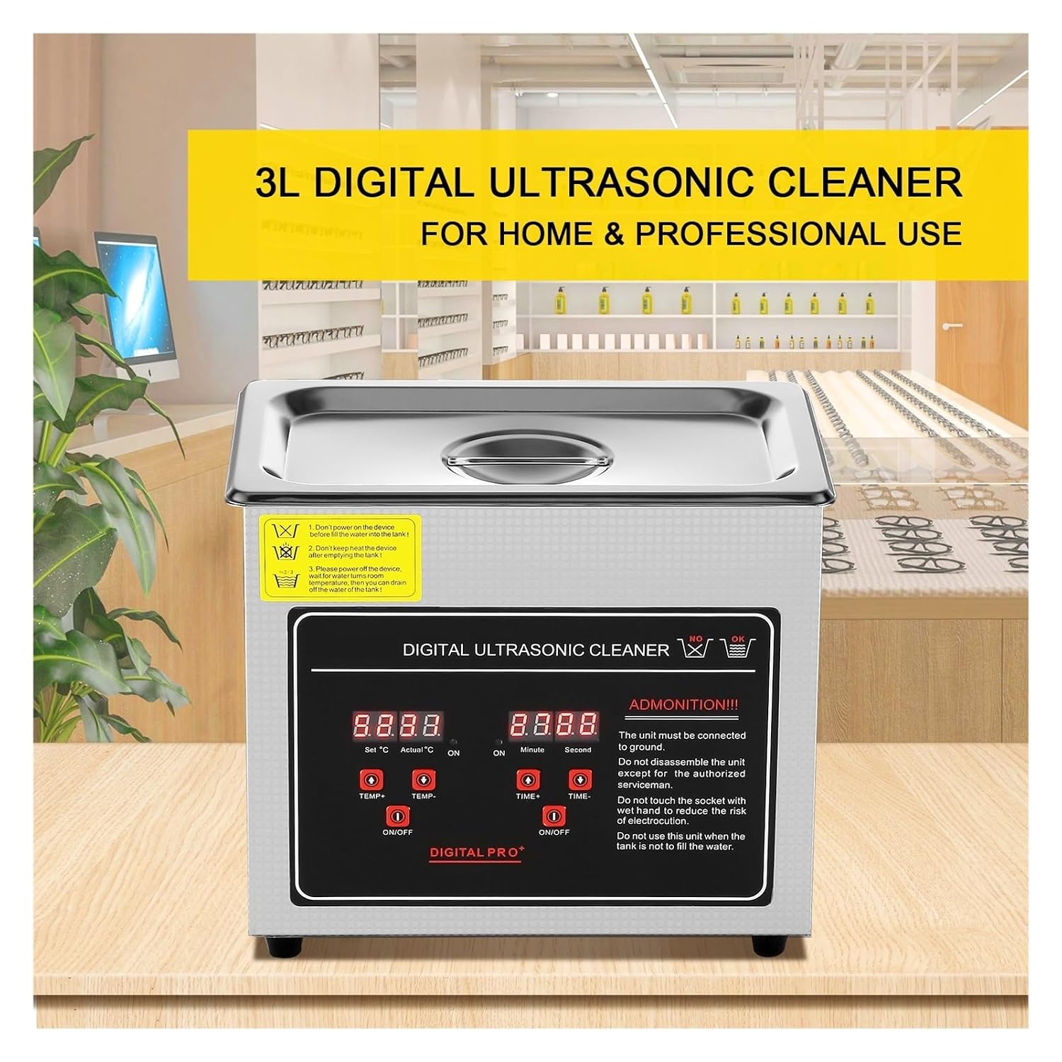 2L 3L 6L 10L 22L 30L Ultrasonic Cleaner Stainless Steel Portable Heated Cleaning Washing Machine Ultrasound Home Appliance(22L)