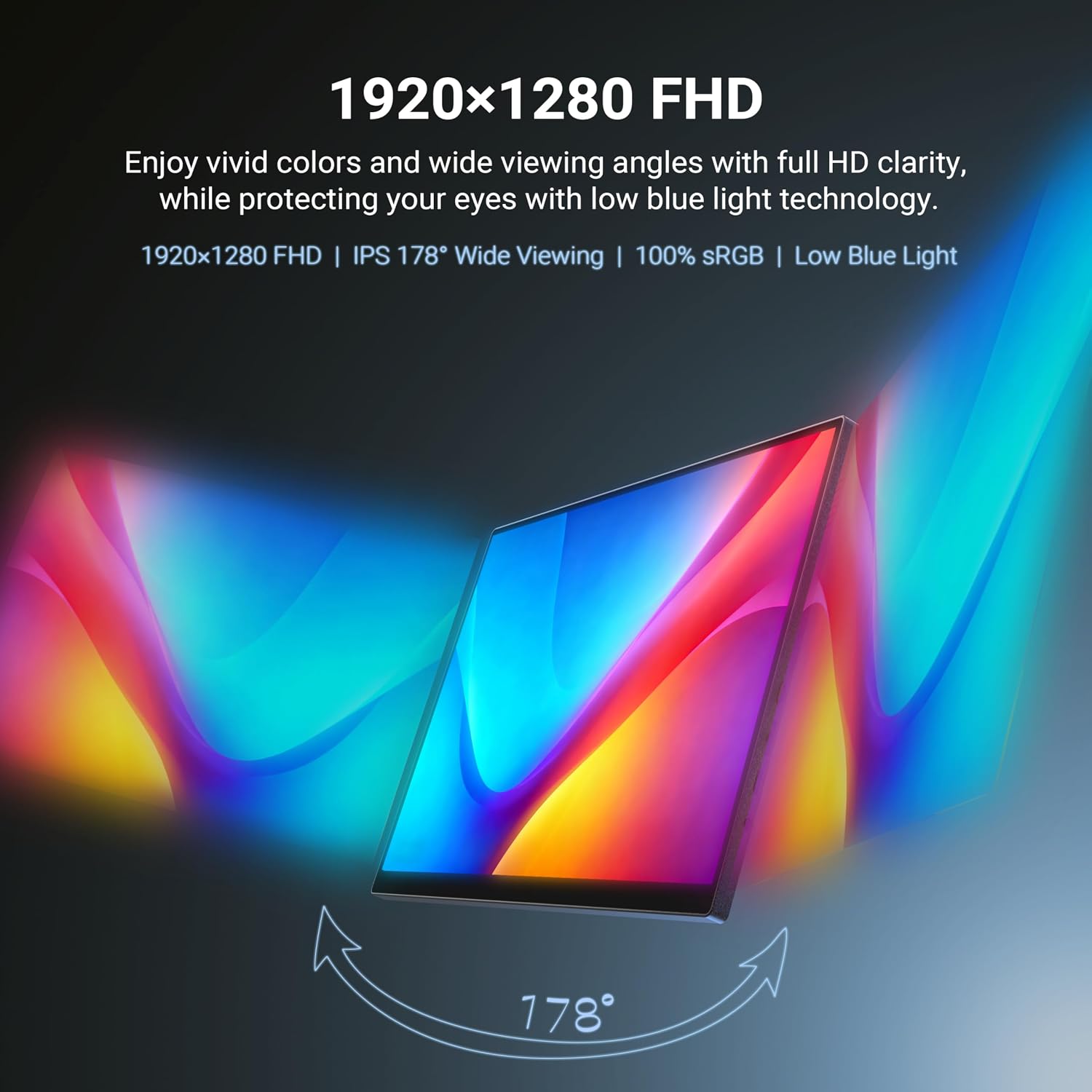 MINIX SF10T Portable Monitor 10.5 inch Touchscreen Laptop Monitor IPS 178° Wide-Viewing/Built-in Dual Speakers Low Blue-Light/HDR Eye Care External Screen w/Smart Cover for Mac PC Xbox PS4/5 Switch