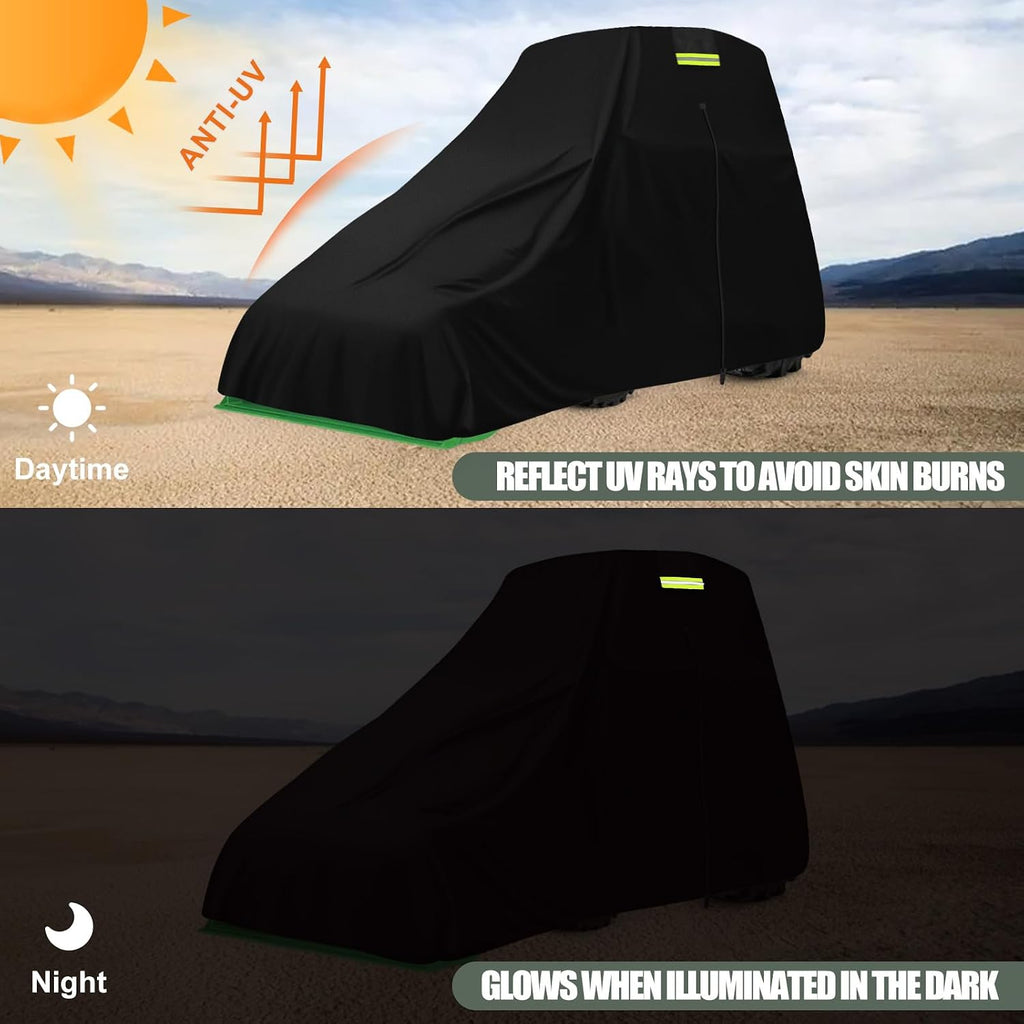 Waterproof Tractors Cover Fit Most Campact Tractor with Cabin and Front Loader, 600D Oxford Cloth Tractors Cover for Snow Rain Dust Protection, 150 L x 75 W x 110 H in