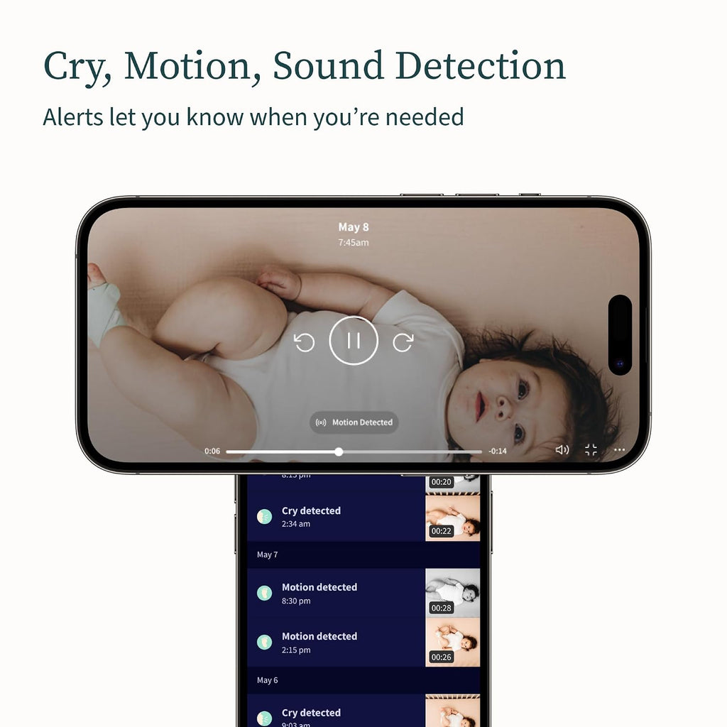 Owlet Cam 2 (Gen 2) Smart Baby Monitor – HD Video Camera with Night Vision, 4X Zoom & Wide-Angle View, Two-Way Talk, Sound & Motion Alerts, Temp & Humidity Sensor, Encrypted WiFi | White